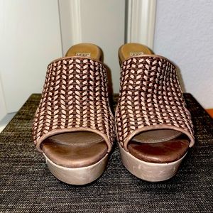 UGG Australia Wedge Sandal Leather Braided Strap